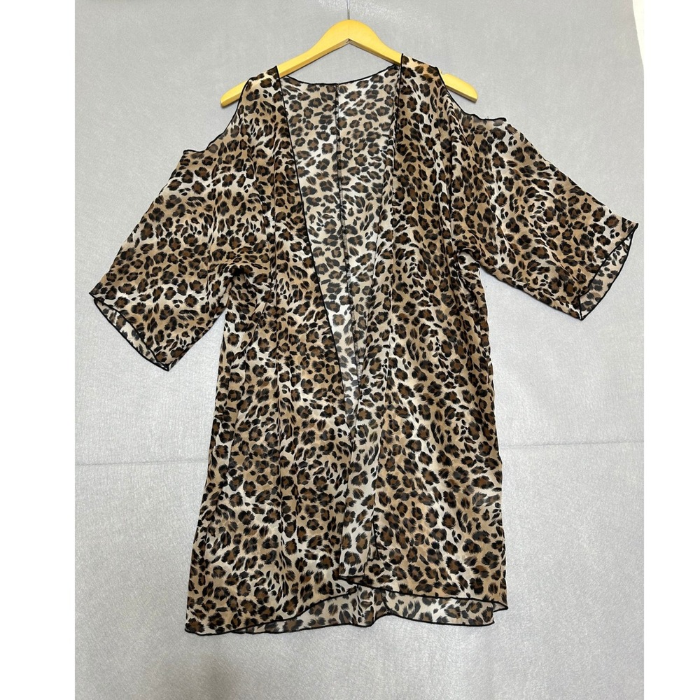 Unbranded Women Kimono S Leopard Brown Boho Safari Relaxed Festival Chic